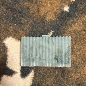 Zara green Marbled Clutch